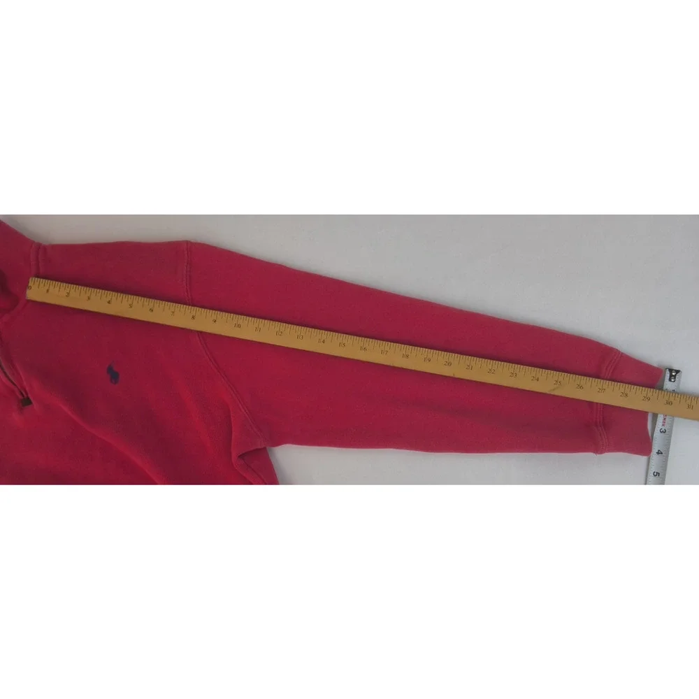Polo Ralph Lauren 1/4 Zip Sweater Men's XL 100% Cotton Red Blue Pony #W5202